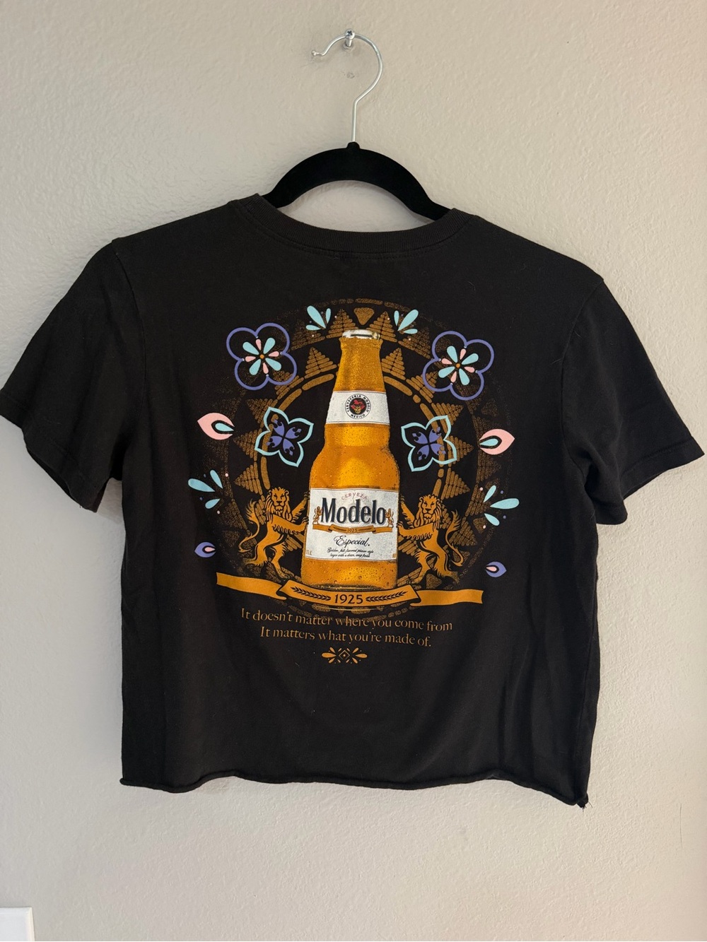 Modelo - Beer - Cerveza - Crop Shirt Tee Tshirt - Medium - Black